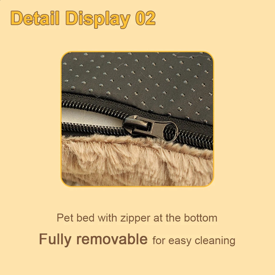 Short Plush Removable Washable Pet Bed High Elasticity Non-Collapse Dog Bed Suitable For Small And Medium Dogs and Cats 240722