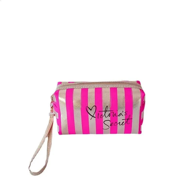 Portable Stripe Makeup Bag Small High Beauty Handheld Bag Mini Portable Cosmetic Storage Bag Waterproof Womens Bag 240723