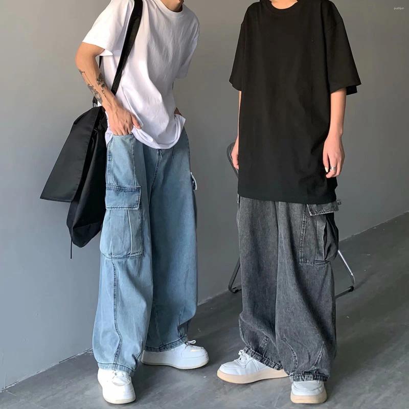 2025 S Fashion Designer Men S Jeans Autumn Winter Men Cowboy Denim Trousers Male Streetwear Hip Hop Loose Fashion Casual Retro Cargo Pants Baggy Wide 