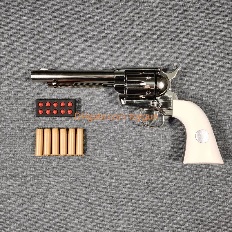 Colt 1873 Single-Action Army Revolver Replica Alloy Toy Gun Blaster Soft Bullet Shell Ejected Gun Pistol for Adults CS Pubg Jedi Look Real Moive Colle