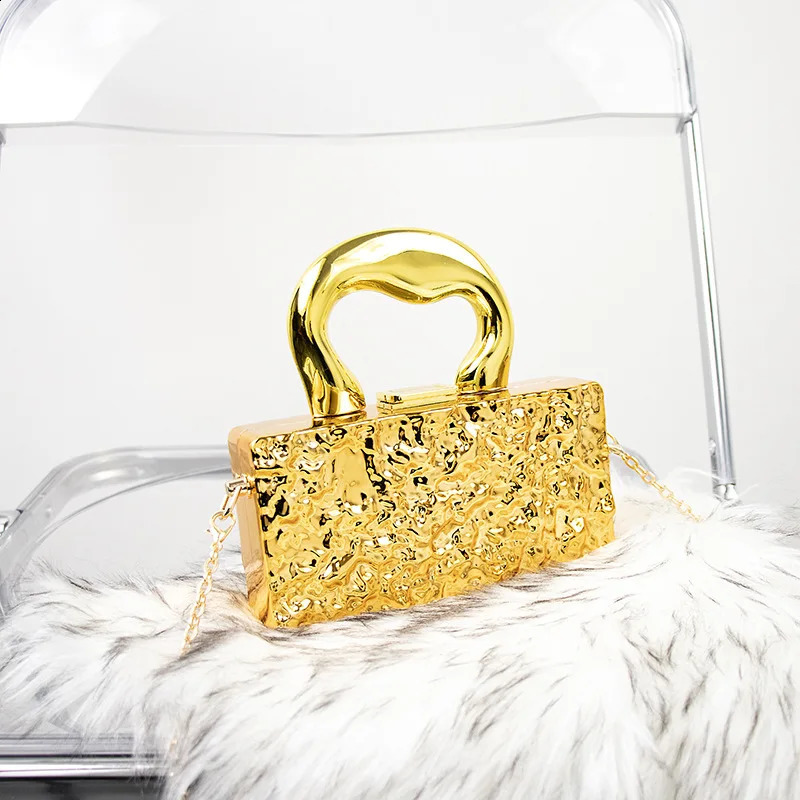 Wave Texture Girls Shoulder Bag Ice Crackle Handbag European and American Chain Ladies Crossbody Acrylic Evening 240821