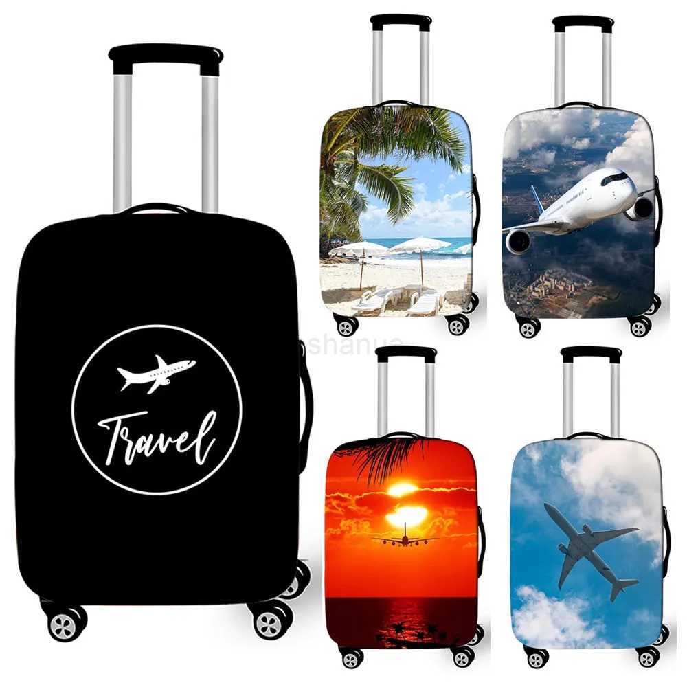 Fashion Plane Aeroplane Print Luggage Cover for Travelling Summer Vacation Suitcase Protective Covers Elastic Trolley Case CoverXJ240723