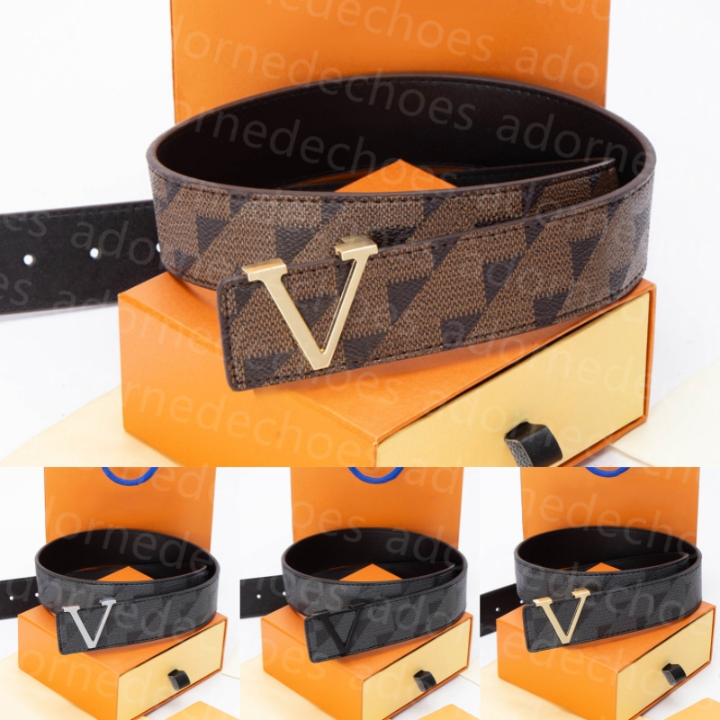 mens designer belt men leather v belt for men designers luxury belt fashion casual plaid solid letters genuine leather golden alloy buckle smooth buckle
