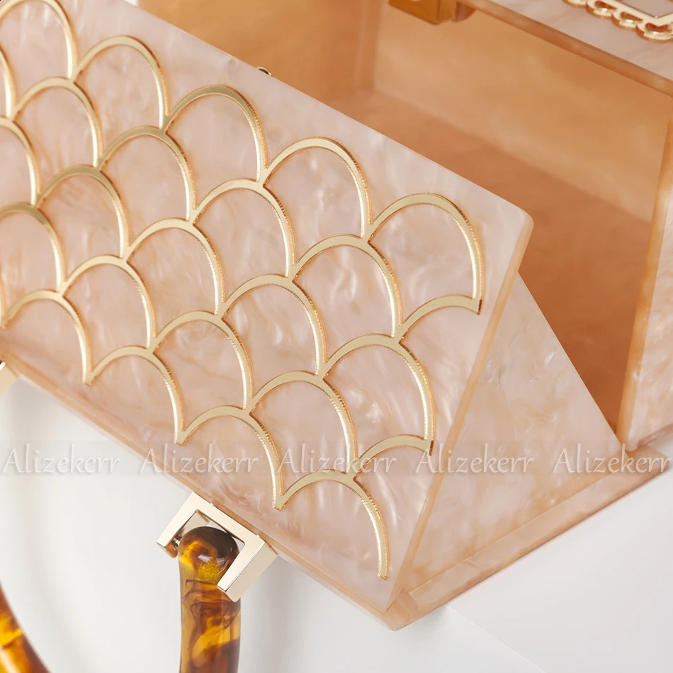 Alizekerr Acrylic Box Evening Clutch Bags Women er Acrylic Handle House Shaped Purses And Handbags Wedding Party 240819