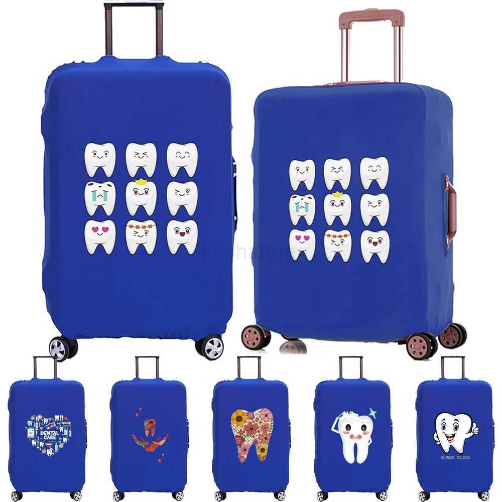 Suitcase Protective Cover Trolley Travel Suitcase Elastic Dustroof Cover Apply To 18-28 Inch Luggage Teeth Series PatternXJ240723