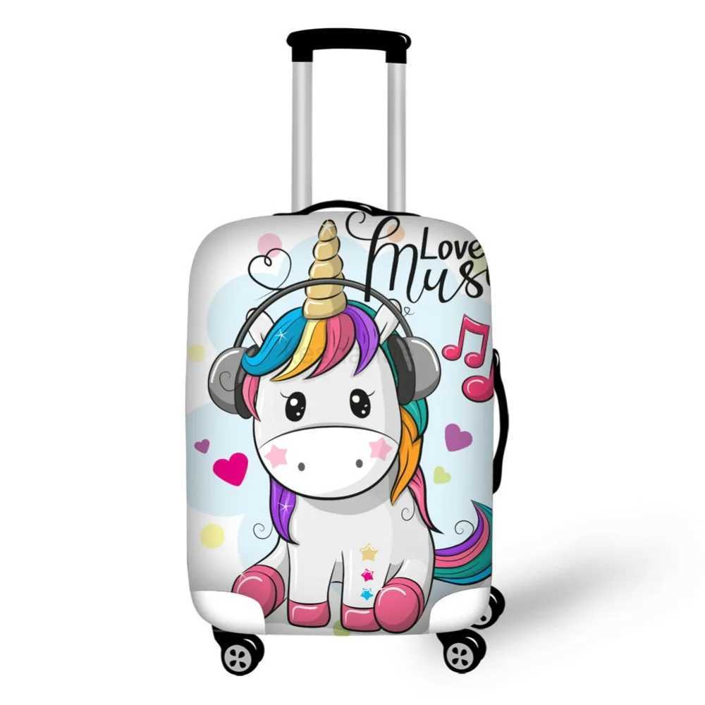 3D Cartoon Unicorn Pattern Print Travel Luggage Suitcase Protective Cover Stretch Portable Luggage CoversXJ240723