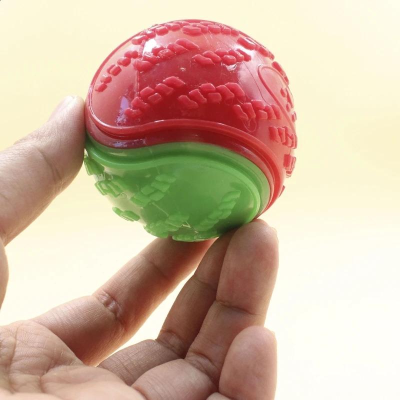 Dogs Interactive Toys Soft TPR Toys for Dog Pet Teeth Cleaning Bite Resistance Squeaky Dog Ball Toy 240722