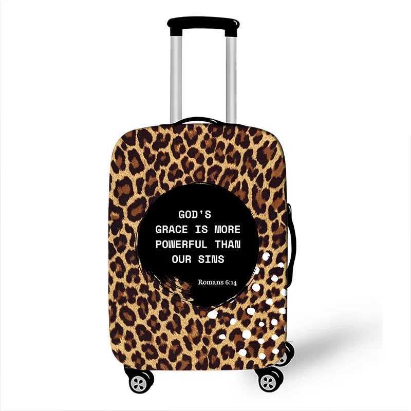 Christian Bible Verse Luggage Cover 18-32 Size Religious Animal Tiger Wolf Protective Covers Elastic Trolley Travel Case CoversXJ240723