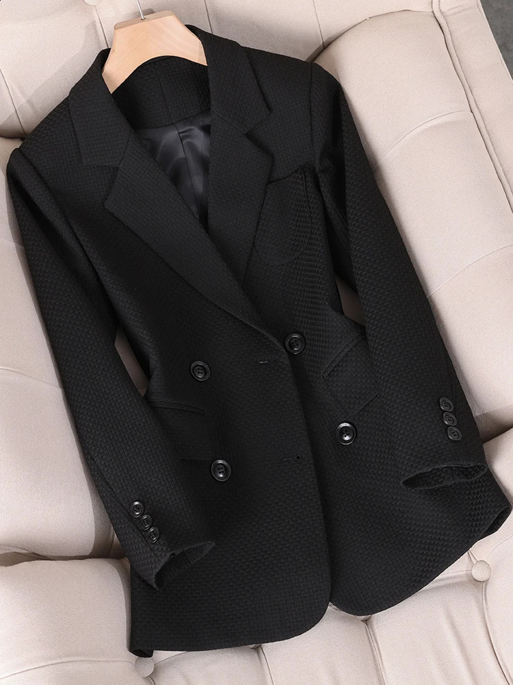 Women Formal Blazer Ladies Female Orange Black Green Plaid Long Sleeve Single Breasted Work Wear Jacket Coat For Autumn Winter 240715