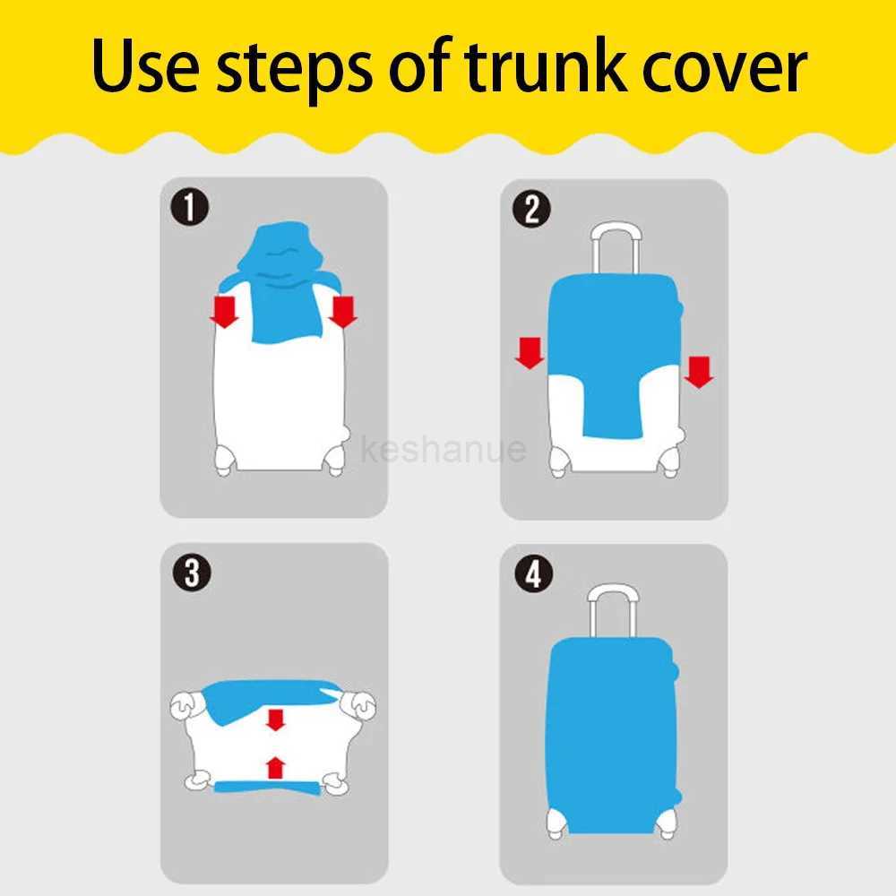 Travel Suitcase Protective Cover Chest Print Traveling Accessories Elastic Protector Baggage Dust Bag for 18-32 Luggage CaseXJ240723