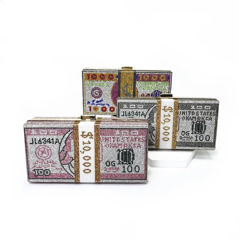 Creative Fashion Money Clutch Wallet Stacked Cash Bag Evening Handbag Shoulder Wedding Dinner y240723ZYl