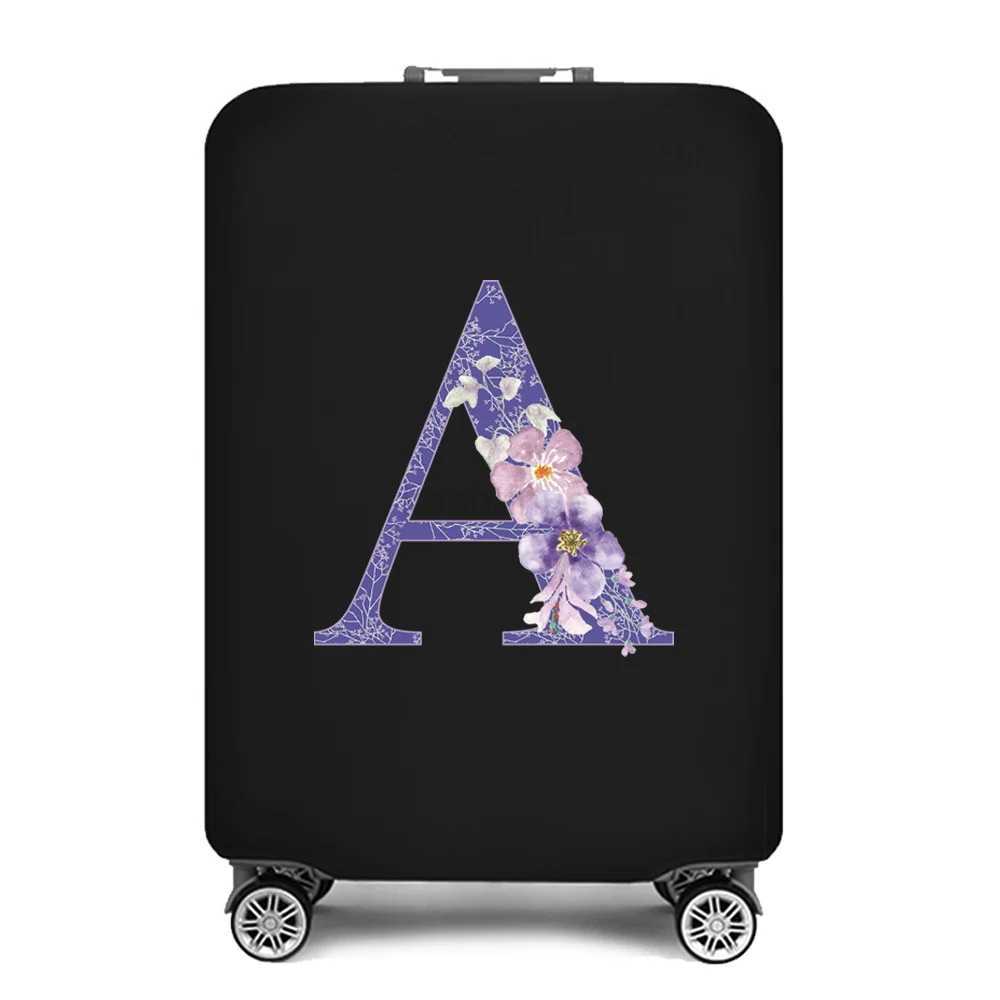 Fashion Luggage Cover Travel Accessories Elastic Suitcase Cover Purple 26 Flower Letter Print Trolley Case Protective Dust CoverXJ240723