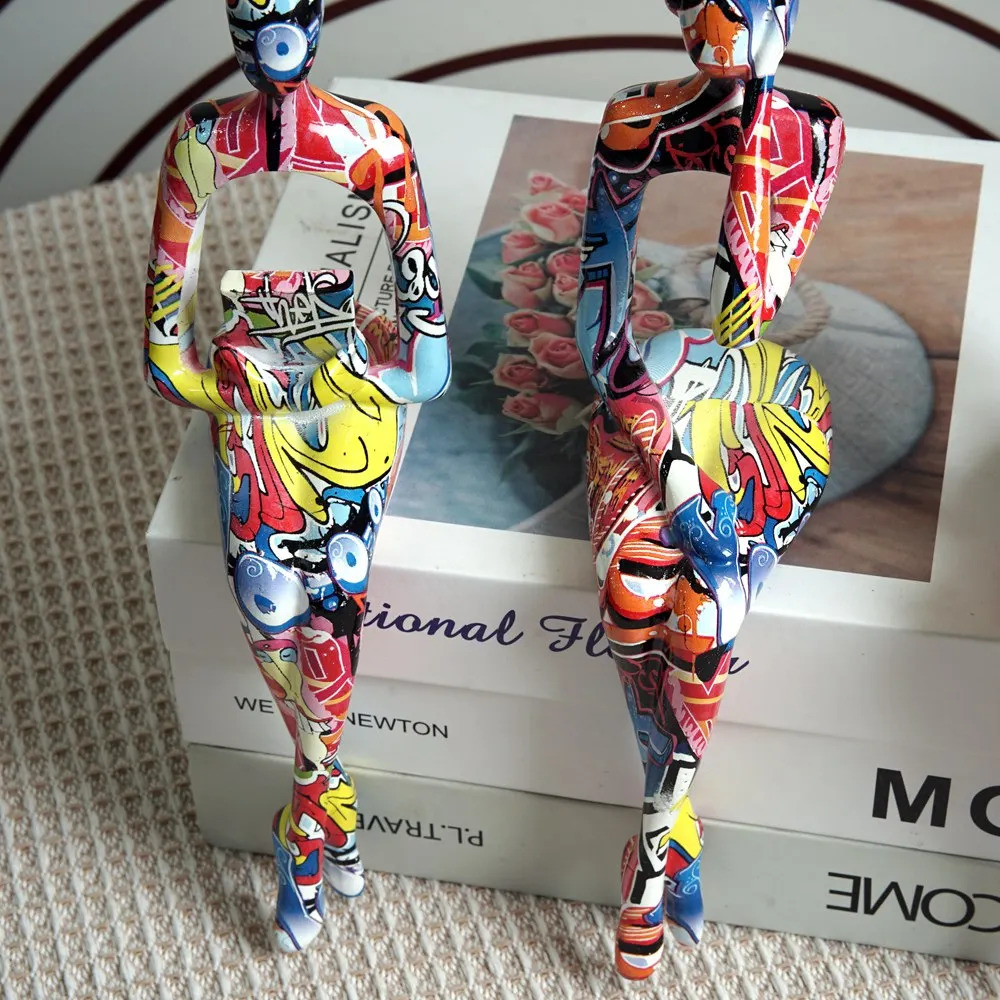 Vilead Graffiti Abstract Figurine Modern Pop Art Sculpture Interior Home Decoration Living Room Bookshelf Desk Decor Accessories 240723