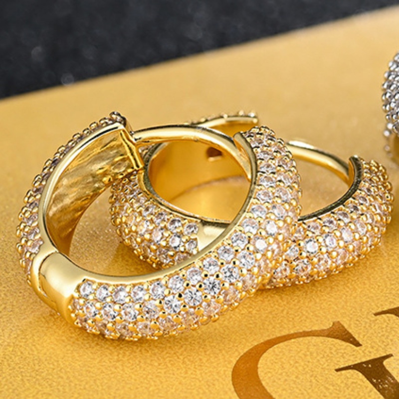 Men Women Moissanite Earrings Jewelry 925 Sterling Silver Full Setting Moissanite Hoops Earrings Nice Gift for Friends