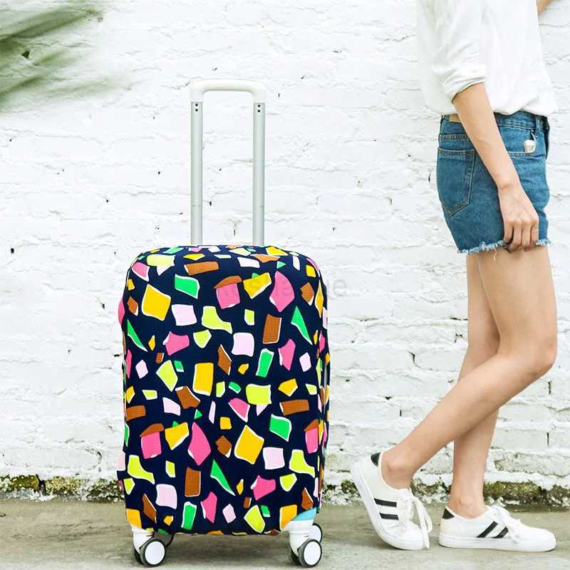 Fashion Suitcase Cover High Elastic Geometry Love Heart Shaped Luggage Case Dust Cover 18-32Inch Suitcase Essential AccessoriesXJ240723