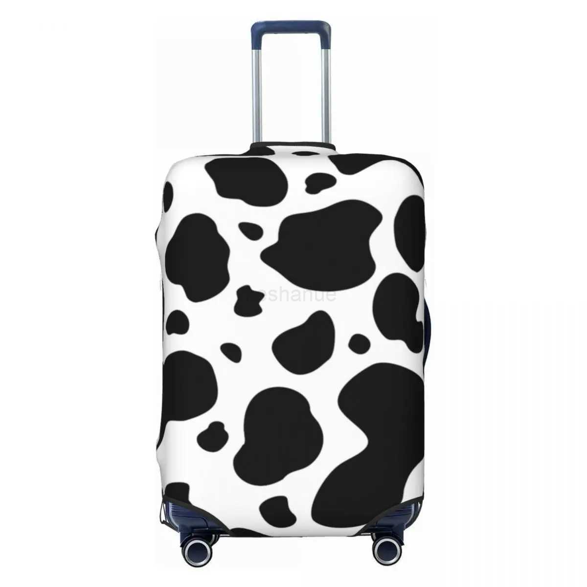Black And White Cow Print Suitcase Cover Vacation Cow Spots Pattern Fun Luggage Case Travel ProtectorXJ240723
