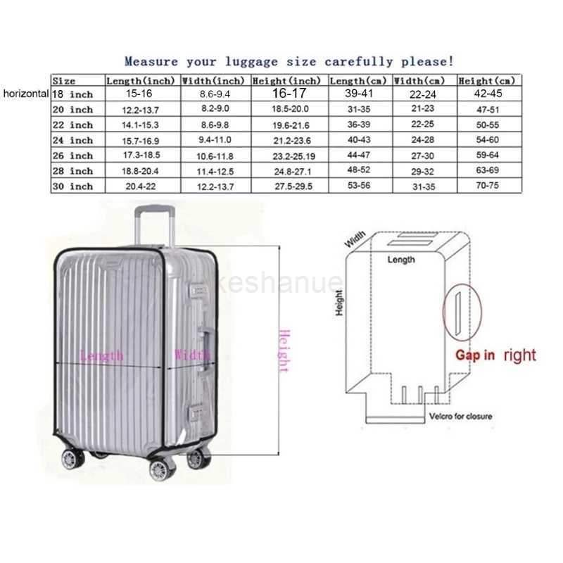 Luggage Protector Suitcase Cover PVC Waterproof Travel Suitcase Fit Most 18-30XJ240723