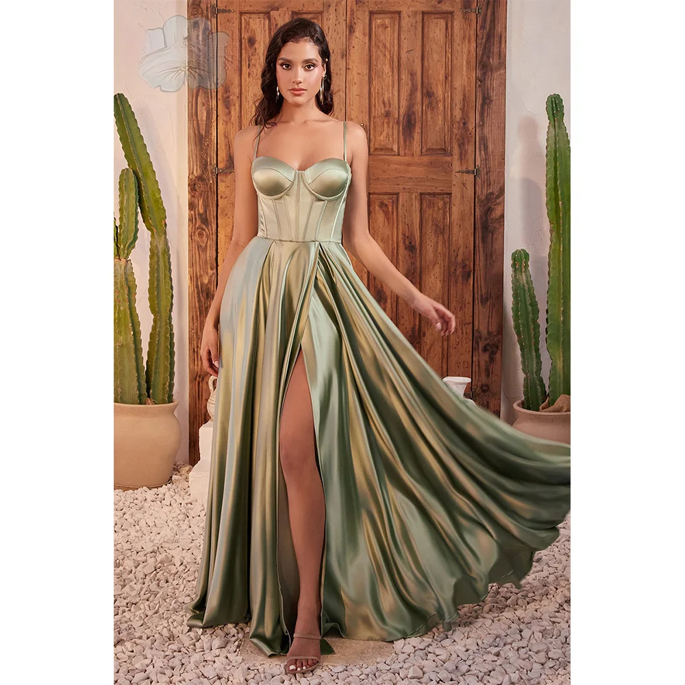 LoveDoris Sweetheart Bridesmaid Corset Slim Grown Backless Straps A-e Sexy High Split Wedding Dress Customize