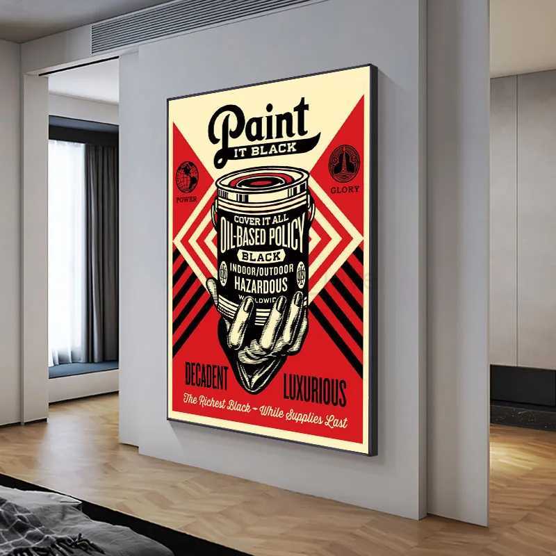 Retro Make Art Not War Wall Art Prints Canvas Painting Shepard Fairey Vintage Poster Wall Picture For Room Interior Home DecorM240722