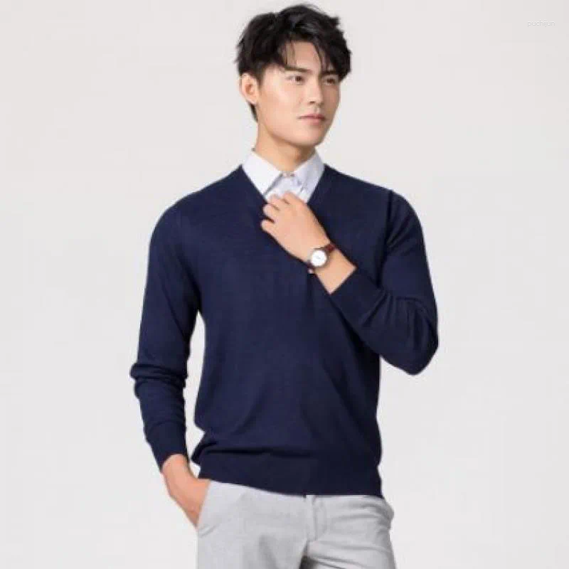 Men's Sweaters Men Cashmere Sweater Autumn Winter Soft Warm Jumper Robe Hombre Pull Homme Hiver Pullover V-Neck O-Neck Knitted