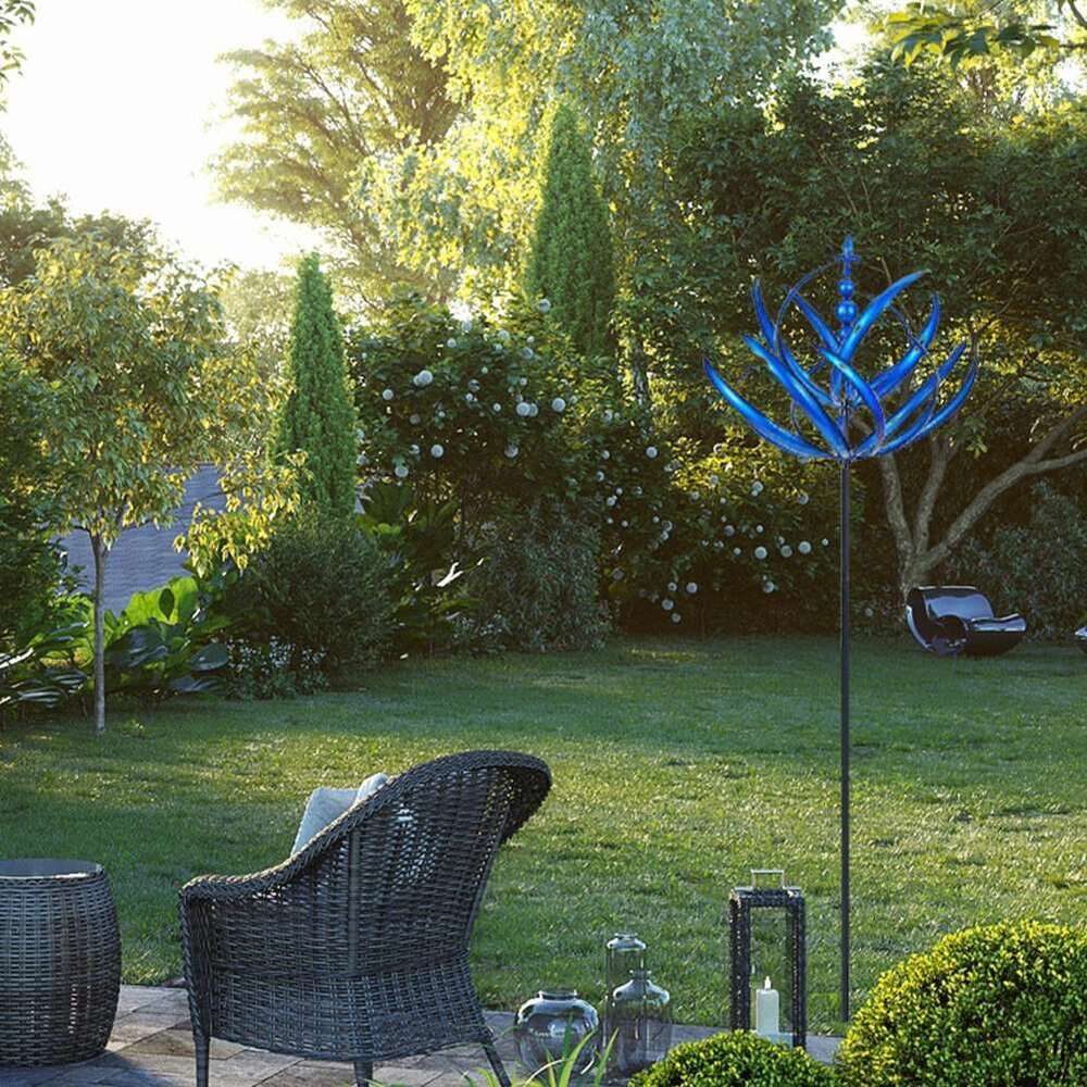 Harlow Spinner Windmill 3D Powered Kinetic Sculpture Lawn Metal Wind Solar Spinners Yard And Garden Decor 0723