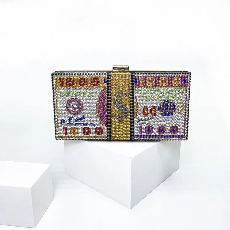 Creative Fashion Money Clutch Wallet Stacked Cash Bag Evening Handbag Shoulder Wedding Dinner y240723ZYl