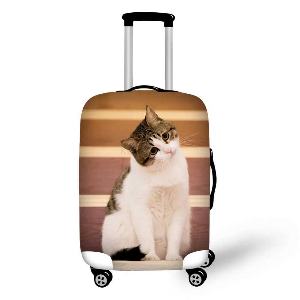Pet Kitten Cat Pattern Elastic Luggage Protective Cover Zipper Suit For 18-32 inch Trunk Case Travel Suitcase Covers BagsXJ240723