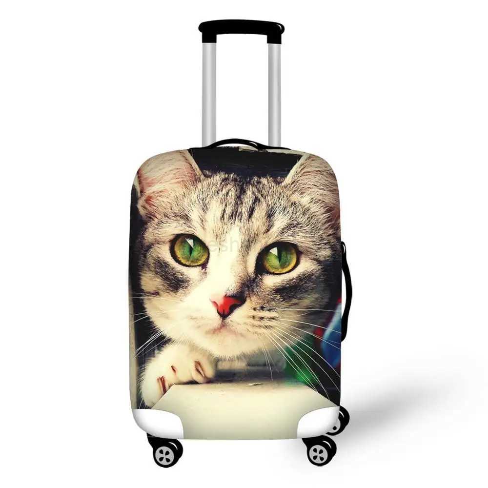 Pet Kitten Cat Pattern Elastic Luggage Protective Cover Zipper Suit For 18-32 inch Trunk Case Travel Suitcase Covers BagsXJ240723