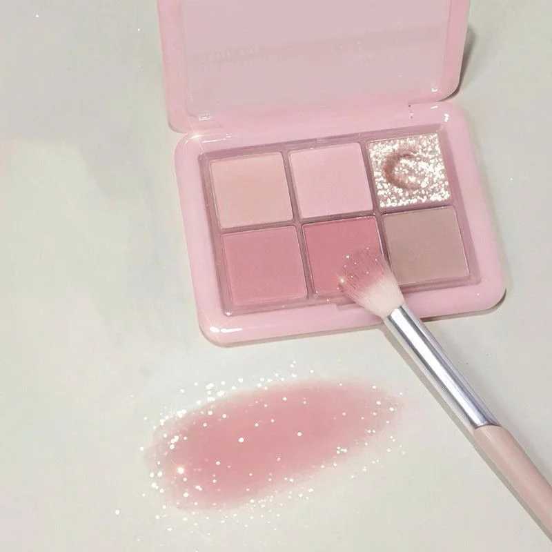 6-color eye shadow palette shimmer matte makeup palette glitter soft pink eye shadow eye shadow pigment durable cosmeticsW240730