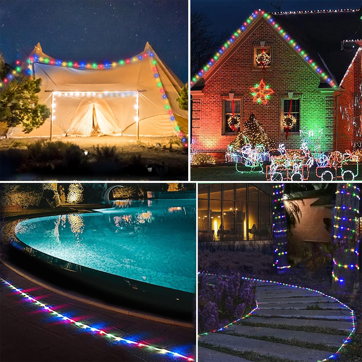 Solar Leather String Lights Outdoor Waterproof Remote Control Model Ambience Decoration Small Colorful String Lights