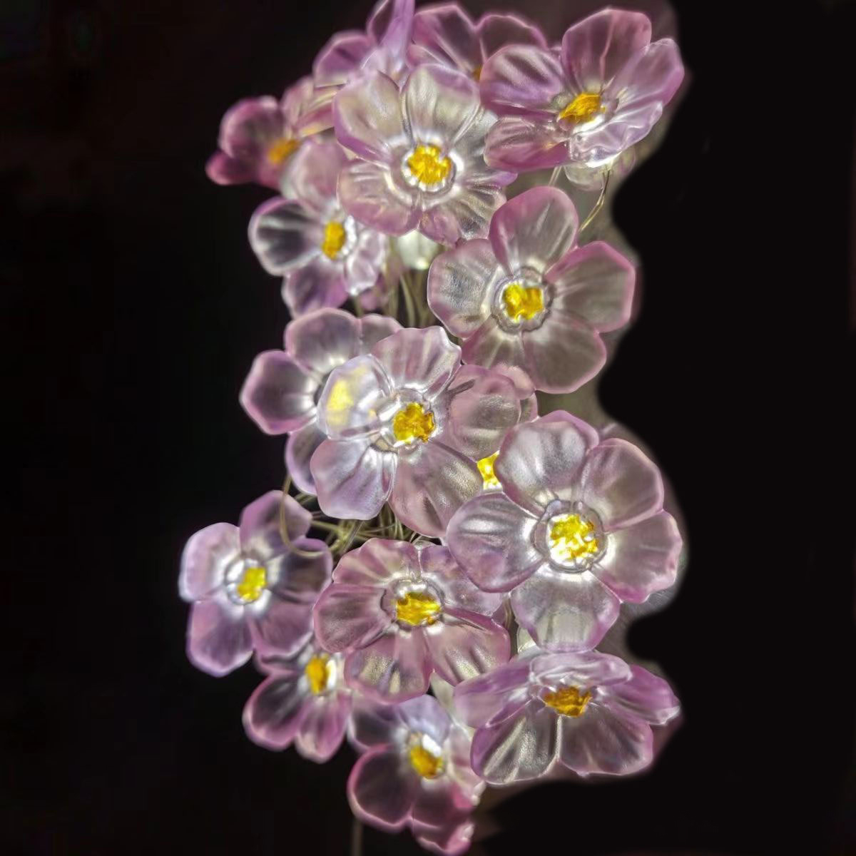 ringlight led cherry blossom string lights outdoor garden string lights bedroom pink decoration small colorful lights manufacturer