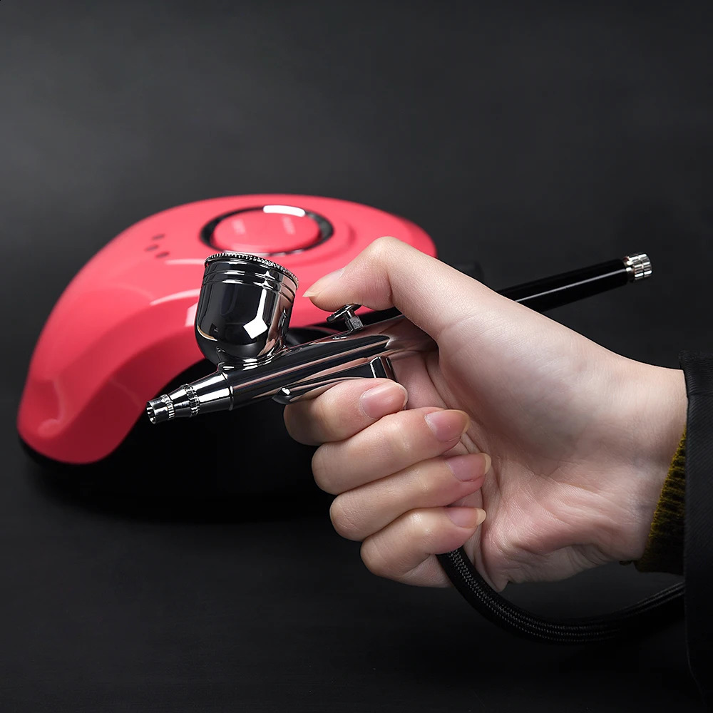 0.2mm 0.3mm 0.4mm Dual Action Airbrush Machine for Nails Spray Gun Air Compressor Kit for Painting Nail Art Make Up Air Brush 240716