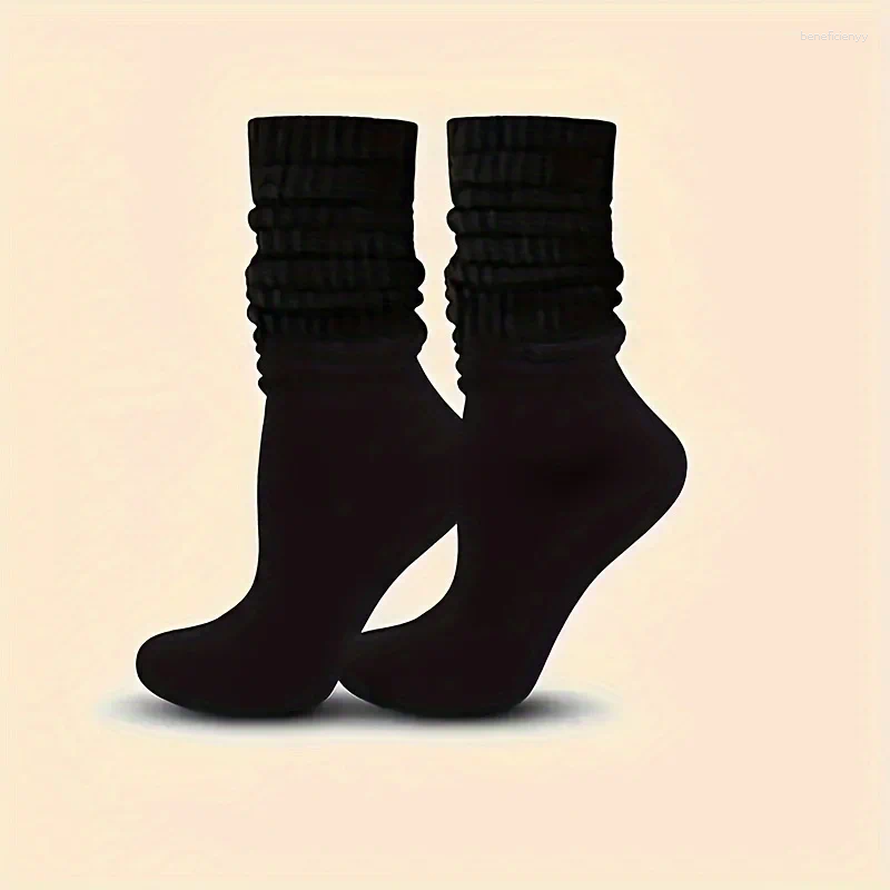 Women Socks 3 Pairs Women's Slouchy - Comfortable & Versatile Calf-Length Stockings Perfect For Daily Wear Casual Fas