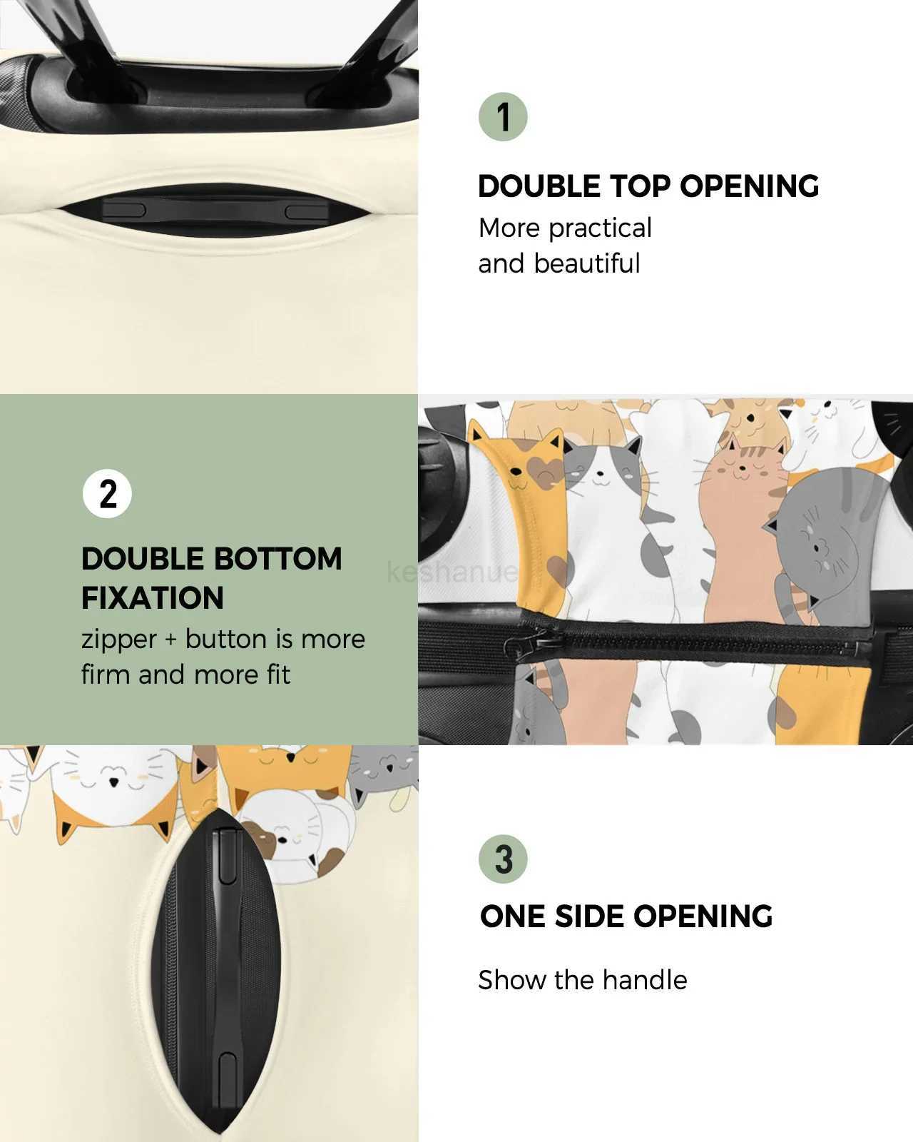 Animal Cartoon Cat Luggage Cover Stretch Suitcase Protector Baggage Dust Case Cover for 18-32 Inch Travel Suitcase CaseXJ240723