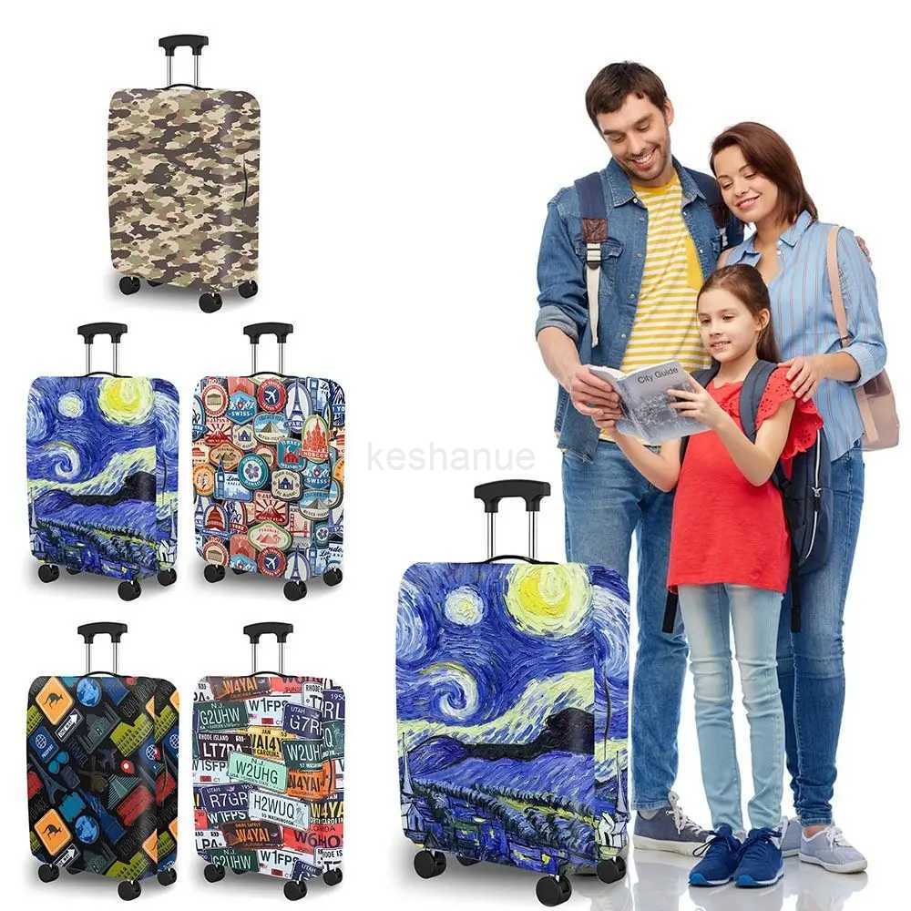 Multicolor Luggage Protective Cover Painting Pattern High Elasticity Trolley Suitcase Dust Sleeves Thickening DustproofXJ240723
