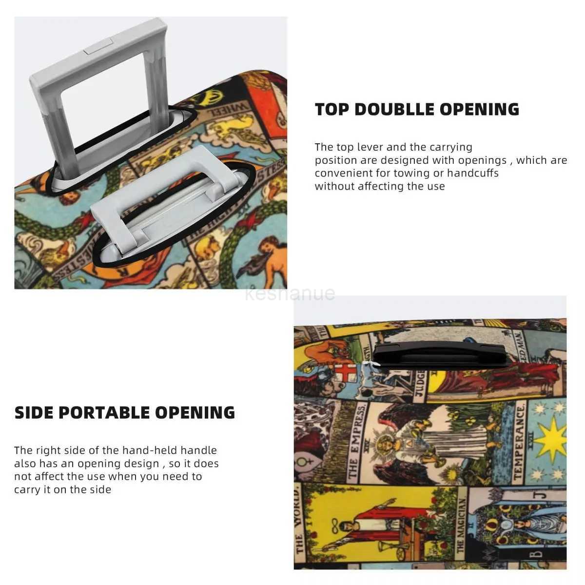 Vintage Moon Suitcase Cover Tarot Art Collage Travel Flight Strectch Luggage Accesories ProtectionXJ240723