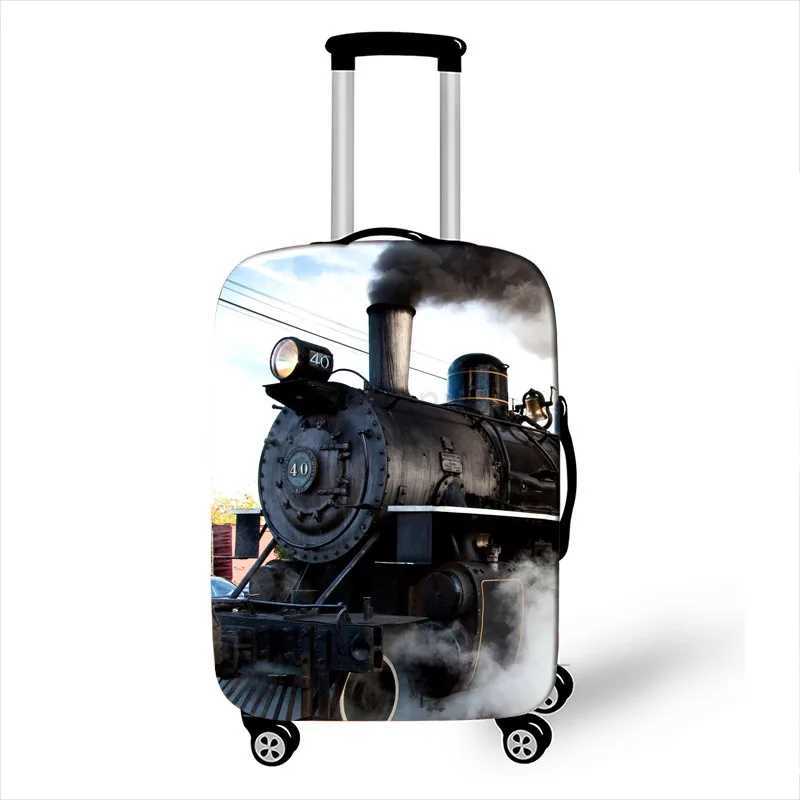 steam train locomotive print luggage cover elastic travel trolley case covers anit-dust suitcase cover for 18-32 inchXJ240723