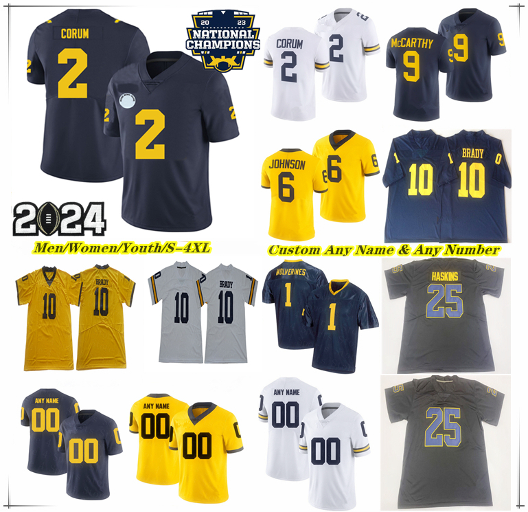 Davis Warren Donovan Edwards College Football Jersey Kalel Mullings Colston Loveland Tyler Morris Josaiah Stewart Makari Paige Rayshaun Benny J.J. McCarthy Corum 4X