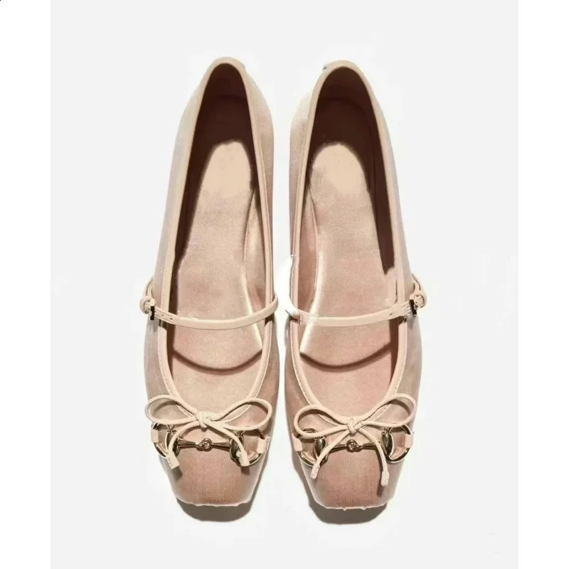 Estate Nuove Donne Balletto Scarpe Piatte Moda Testa Quadrata Comoda Mary Jane Studente 34-44 Grandi Scarpe Piatte 240719