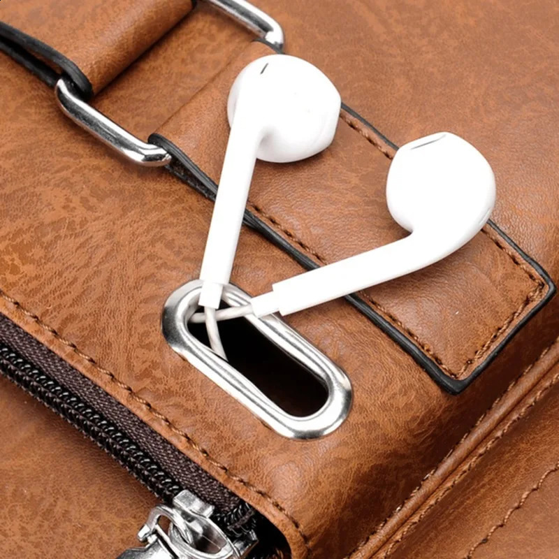 Men Vintage Shoulder Bag Pu Leather Business Messenger Bag For Man Fashion Small Male Crossbody Bags Handbags 240723