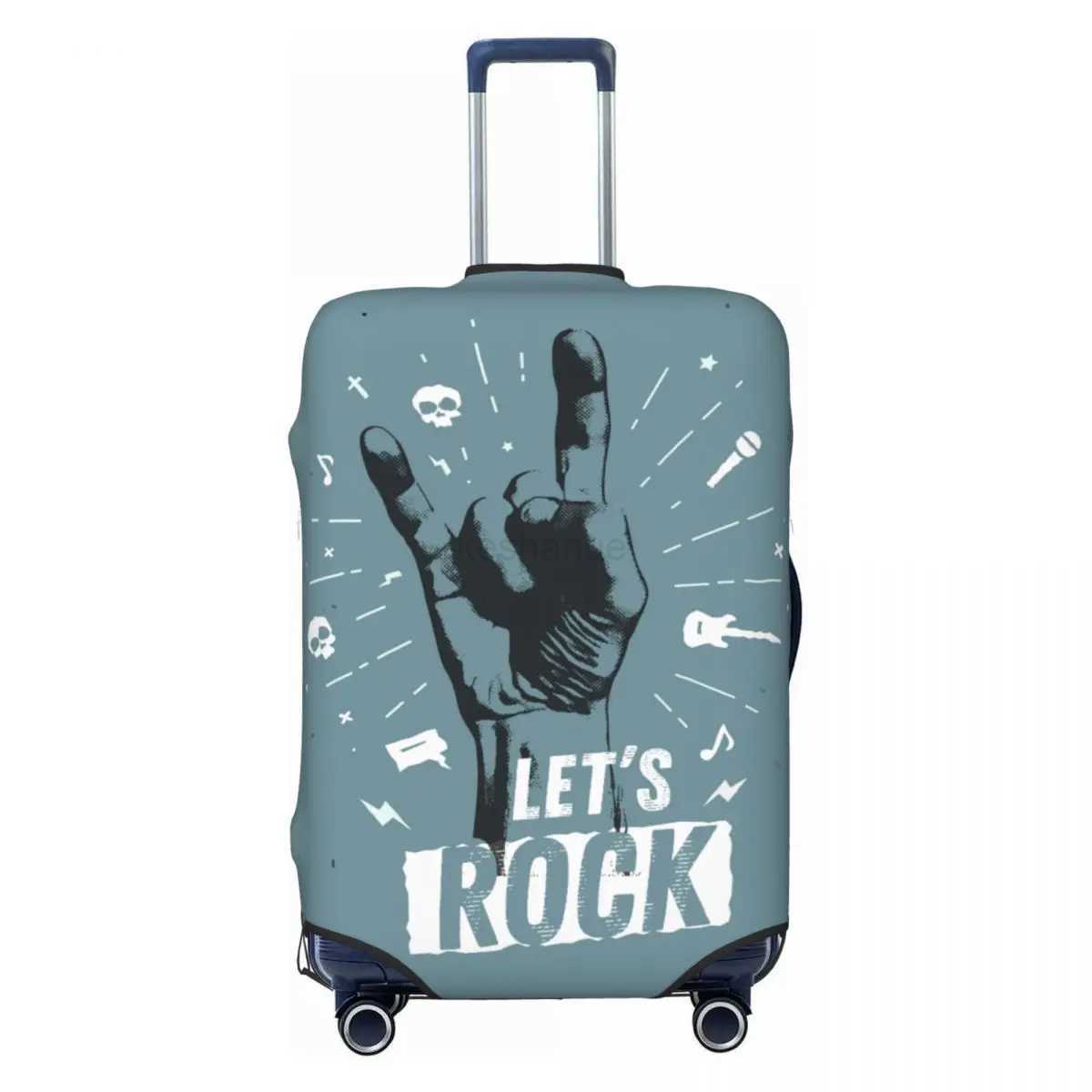 Hipster Vintage Label Suitcase Cover Rock Holiday Cruise Trip Elastic Luggage Case Protection Xmas GiftXJ240723