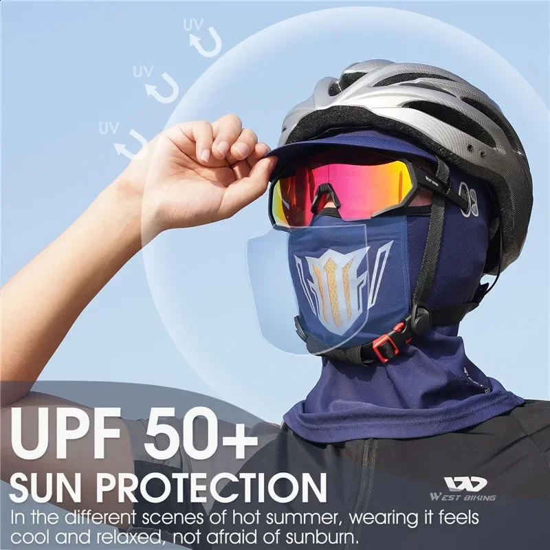 WEST BIKING With Brim Men Women Face Mask Summer Cool Fishing Cap Sun Protection Motorcycle Bicycle Cycling Balaclava Travel Hat 240723
