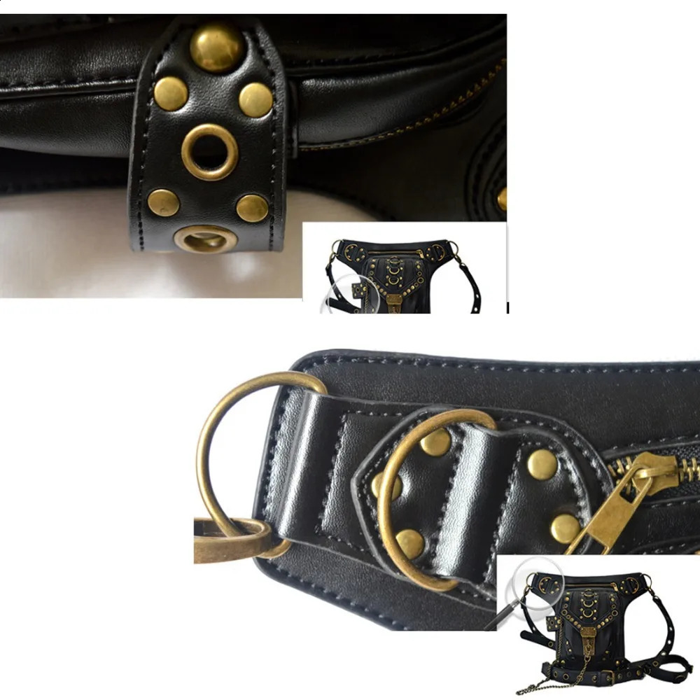 Steampunk Waist Leg Bags Women Men Victorian Style Holster Bag Motorcycle Thigh Hip Belt Packs Messenger Shoulder Bags 240808