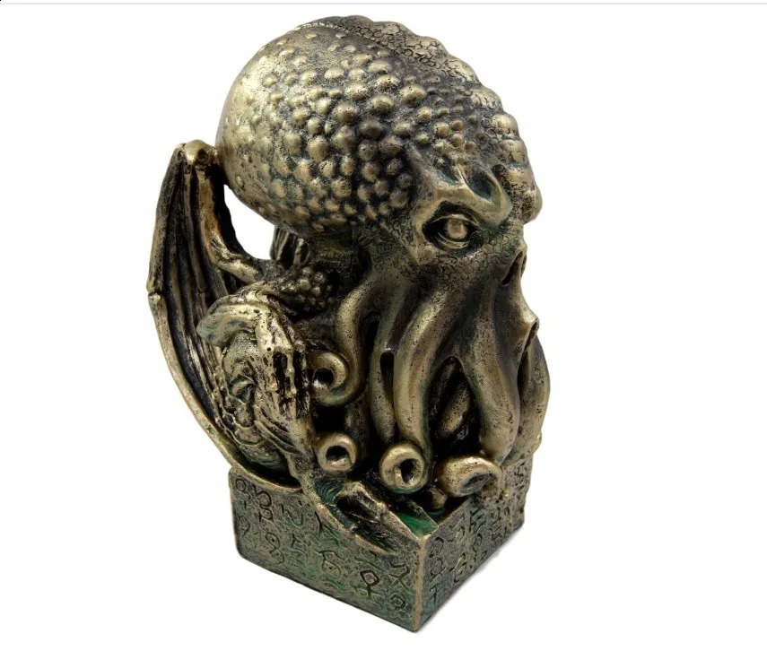 Vintage Skull Cthulhu Statue Home Decor Resin Crafts Ornaments Octopus Modern Sculpture Figures Halloween Party Decoration 240723