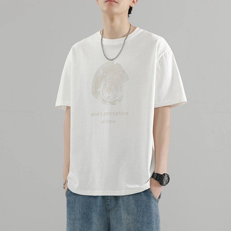 Summer new ice sensation short men, loose and niche design, printed half sleeved T-shirt for men