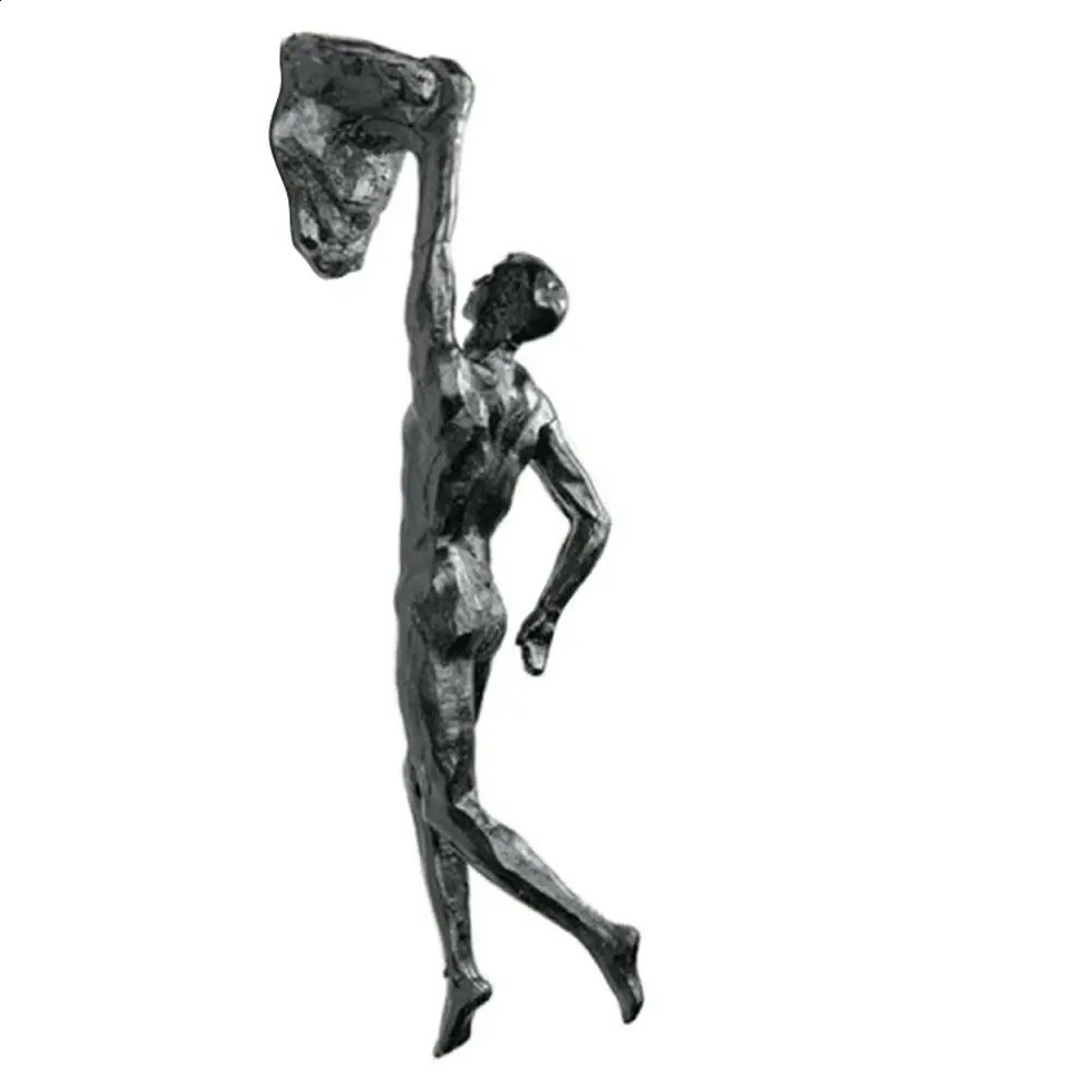 Athlete Rock Climbing Man Resin Background Wall Hanging Decoration Sculpture Statue Figures Creative Rock Climber Statue Pendant 240816