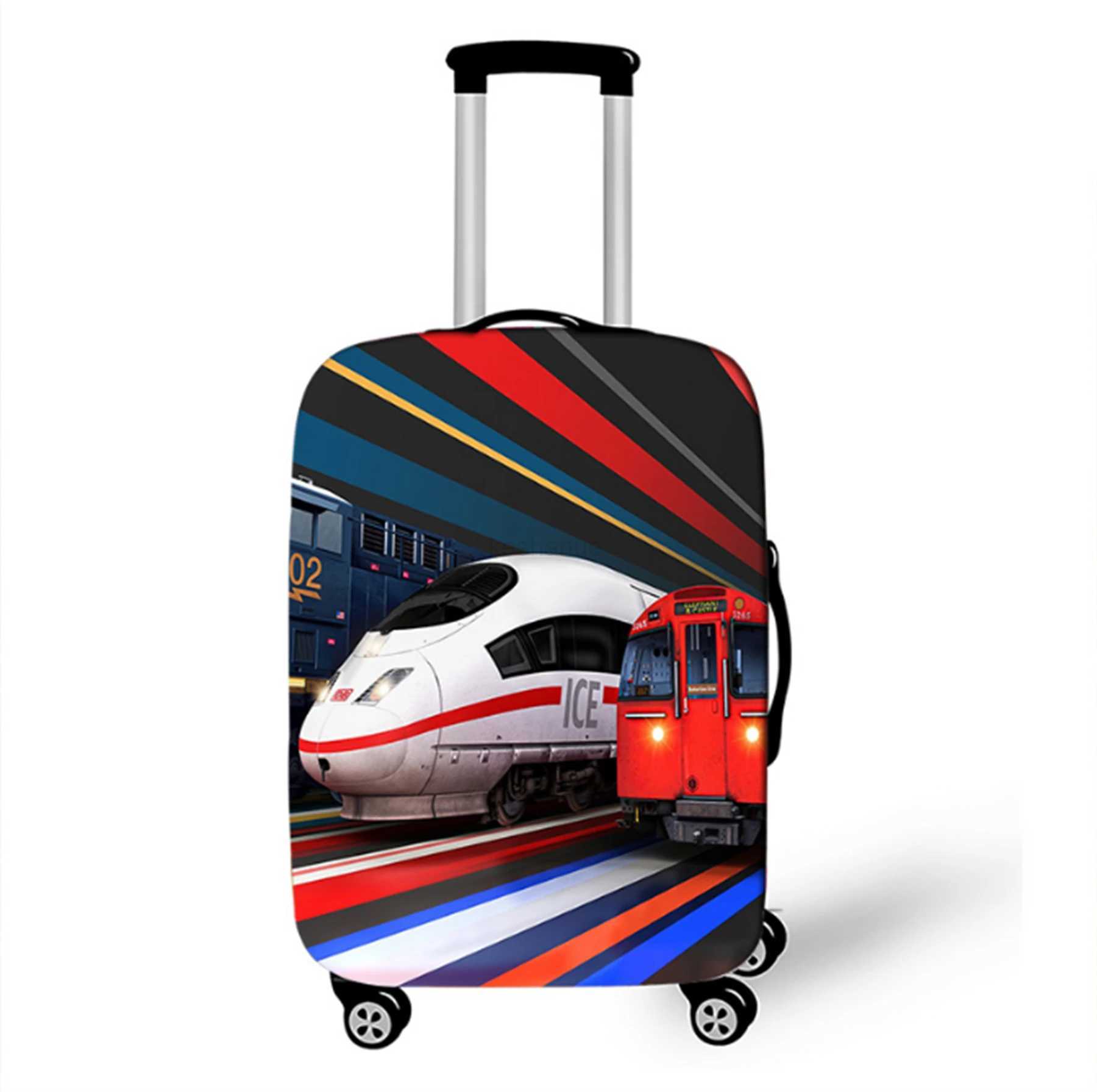 New High-speed Train Print Pattern Colour Graphics Pattern Suitcase Dust Waterproof Cover Unisex Pull Rod Box Protective CoverXJ240723