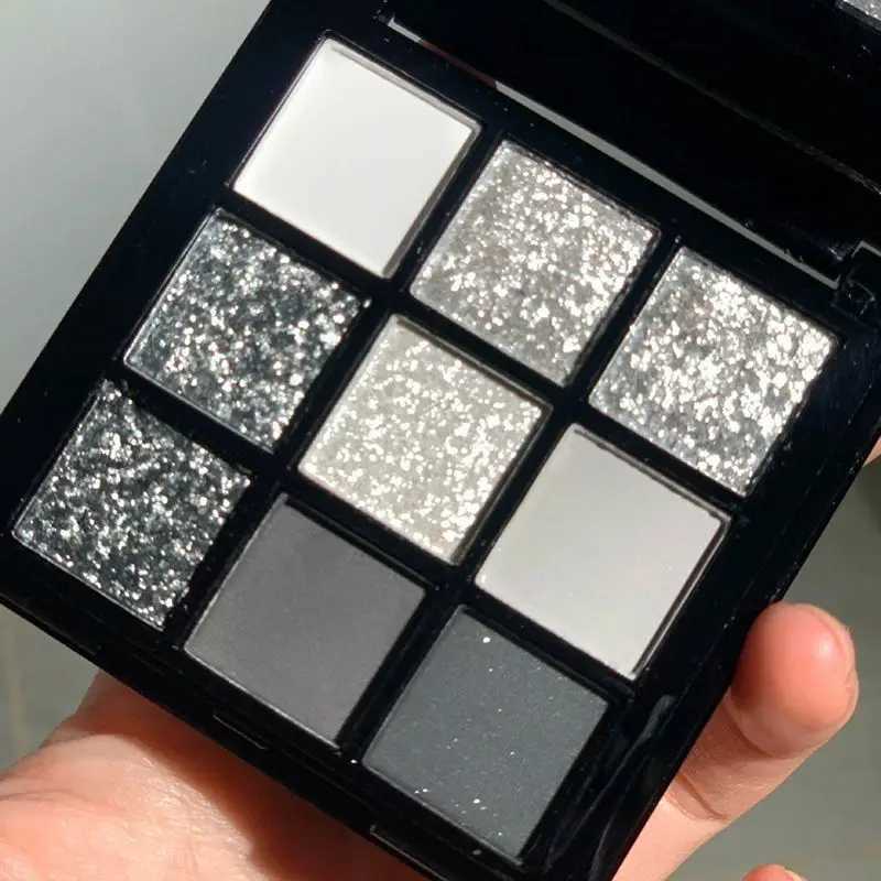 9 Colors Punk Smokey Matte Glitter Eyeshadow Palette Cool Toned Gray Black Eye Pigment Palette Shimmer Eye Shadow Makeup PaletteXJ250520