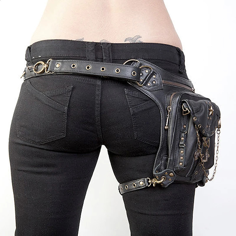 Steampunk Waist Leg Bags Women Men Victorian Style Holster Bag Motorcycle Thigh Hip Belt Packs Messenger Shoulder Bags 240808