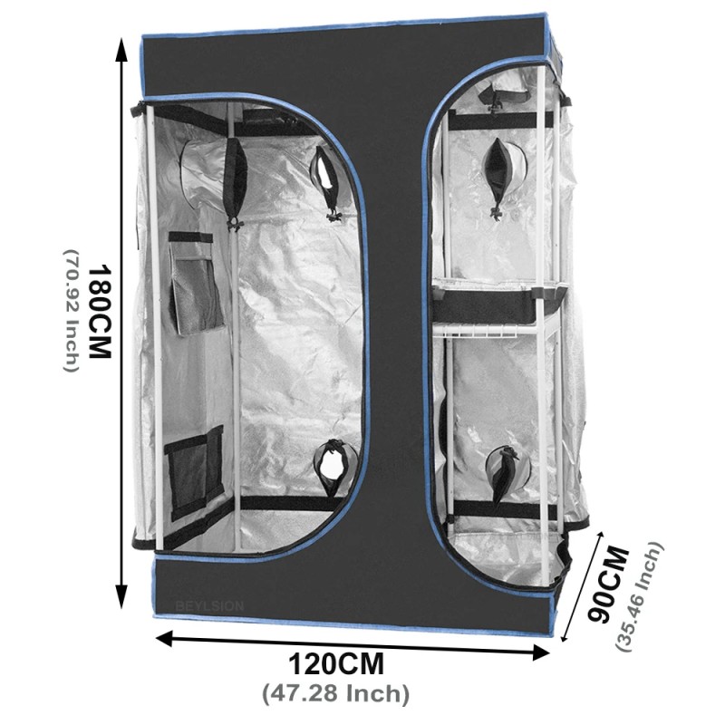 Hot Sell Blue Growing Box New Grow Tent Reflective 600D Oxford Window Horticulture Non Toxic Garden Greenhouses Plants - view 7